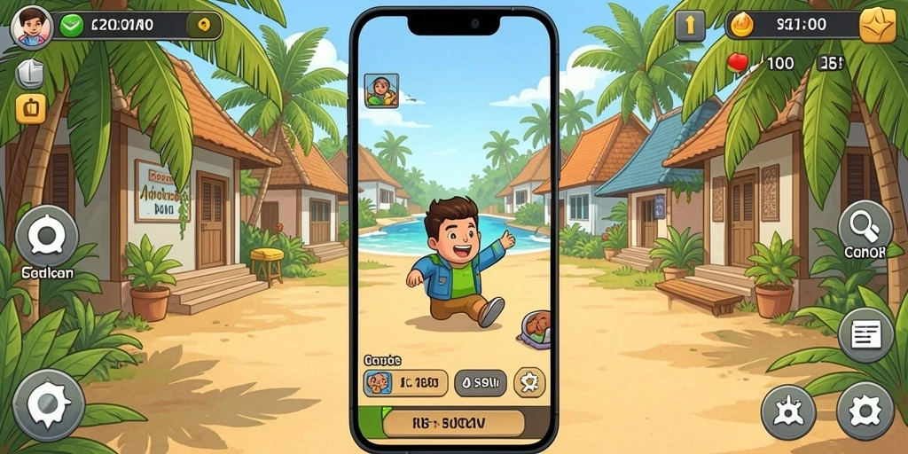 Screenshot menunjukkan karakter utama dalam aksi pertarungan.